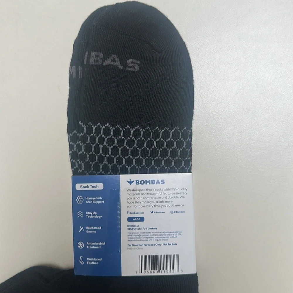 ❤️ 🆕 BOMBAS BLACK HIGH SOCKS SIZE SMALL